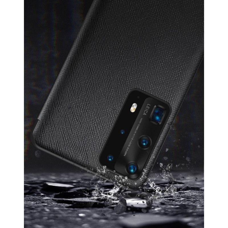 Vis Omslag Huawei P40 Sort Struktureret Kunstlæder