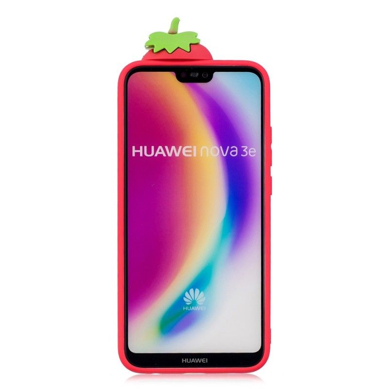 Cover for Huawei P20 Lite 3D Jordbær