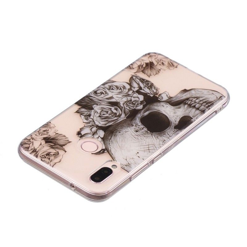 Cover Huawei P20 Lite Gennemsigtig Blomstret Kranium