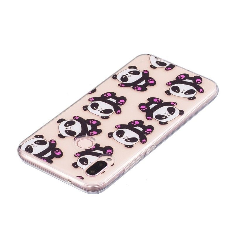 Cover Huawei P20 Lite Mobilcover Gennemsigtige Pandaer Har Det Sjovt