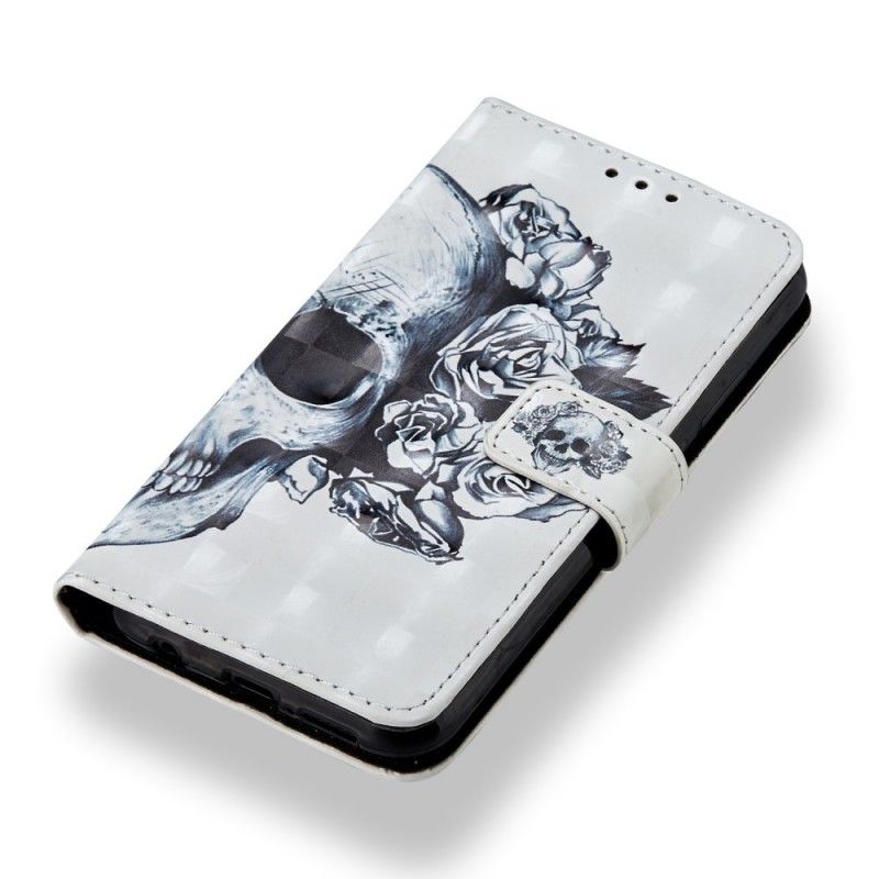 Flip Cover Huawei P20 Lite Mobilcover 3D Blomsterskalle