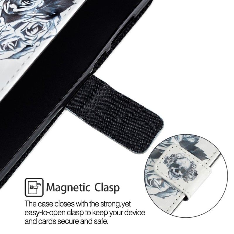 Flip Cover Huawei P20 Lite Mobilcover 3D Blomsterskalle