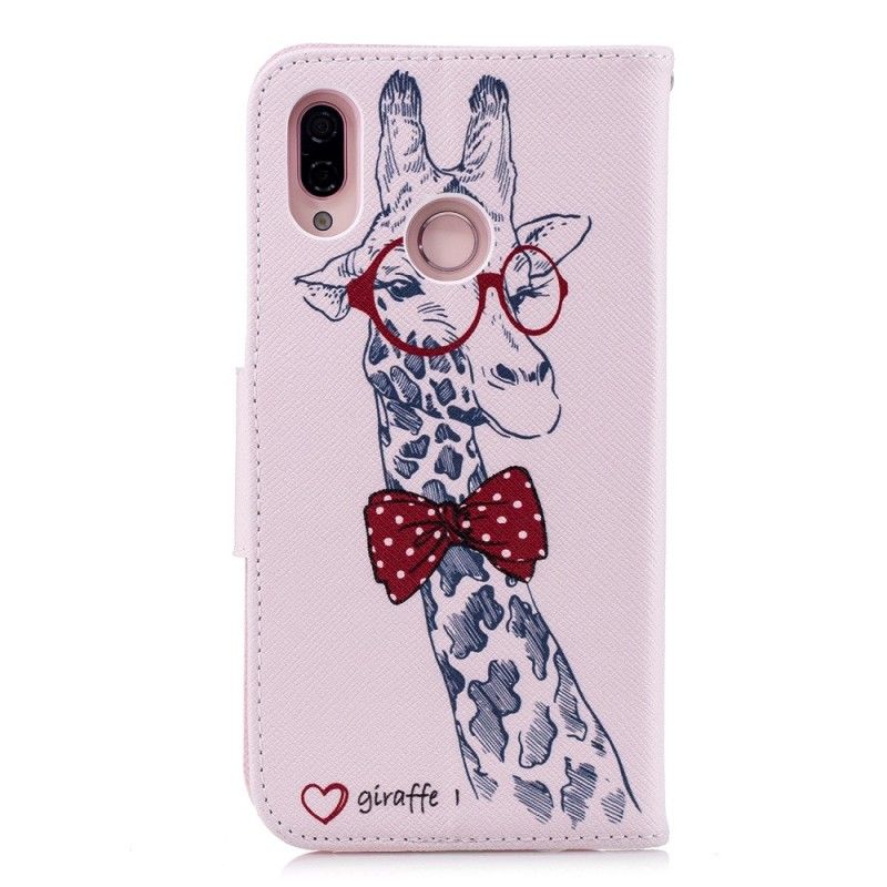 Flip Cover Læder Huawei P20 Lite Nørd Giraf