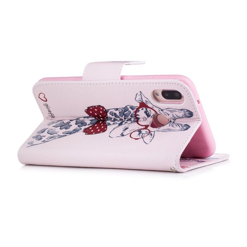 Flip Cover Læder Huawei P20 Lite Nørd Giraf