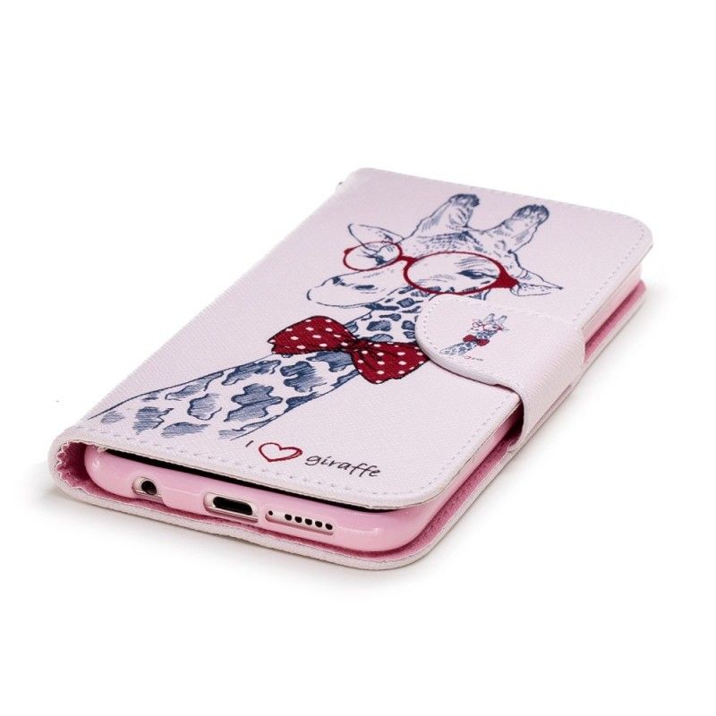 Flip Cover Læder Huawei P20 Lite Nørd Giraf