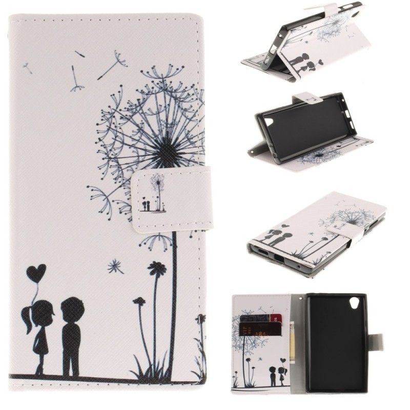 Flip Cover Læder Sony Xperia L1 Kærlighed Mælkebøtte