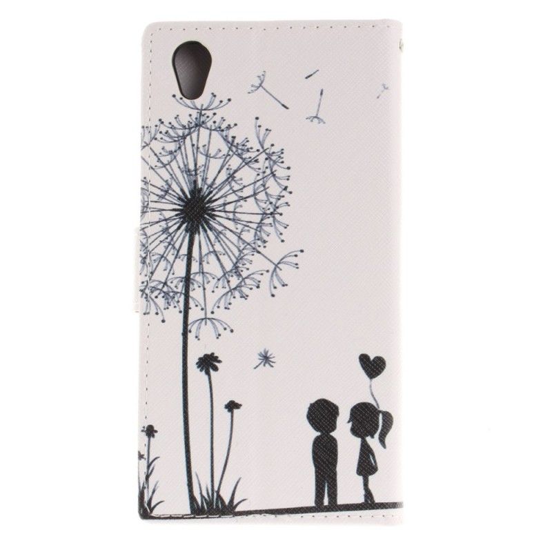 Flip Cover Læder Sony Xperia L1 Kærlighed Mælkebøtte