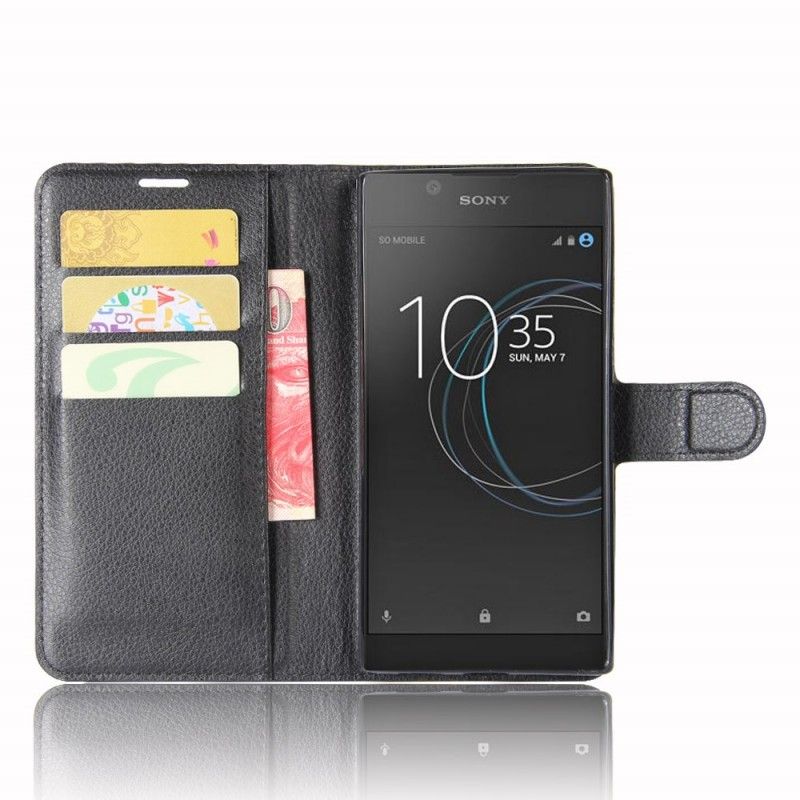 Flip Cover Læder Sony Xperia L1 Magenta Klassisk Original