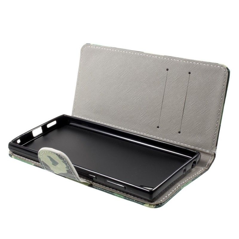 Flip Cover Læder Sony Xperia L1 Militær Camouflage Original