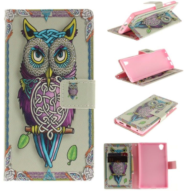 Flip Cover Læder Sony Xperia L1 Stammeugle Beskyttelse