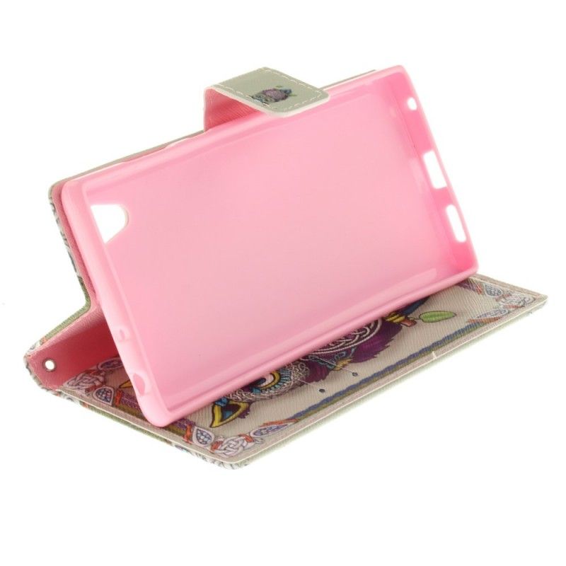 Flip Cover Læder Sony Xperia L1 Stammeugle Beskyttelse
