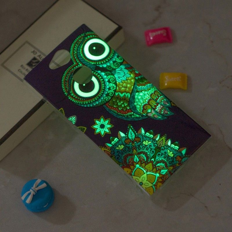 Cover Sony Xperia XA2 Fluorescerende Mandala Ugle