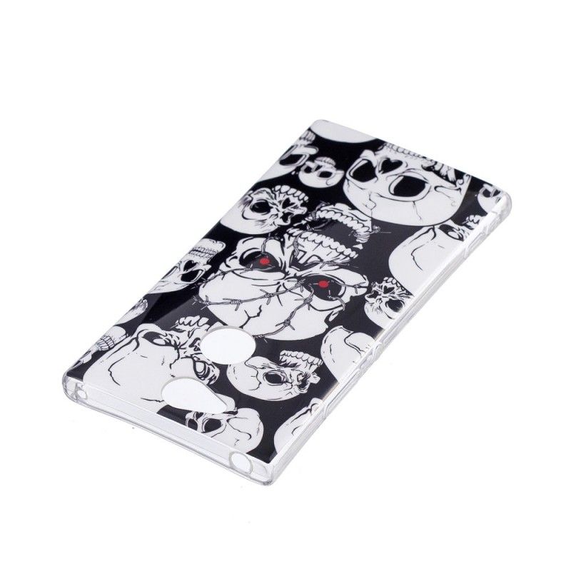 Cover Sony Xperia XA2 Mobilcover Opmærksomhed Fluorescerende Kranier