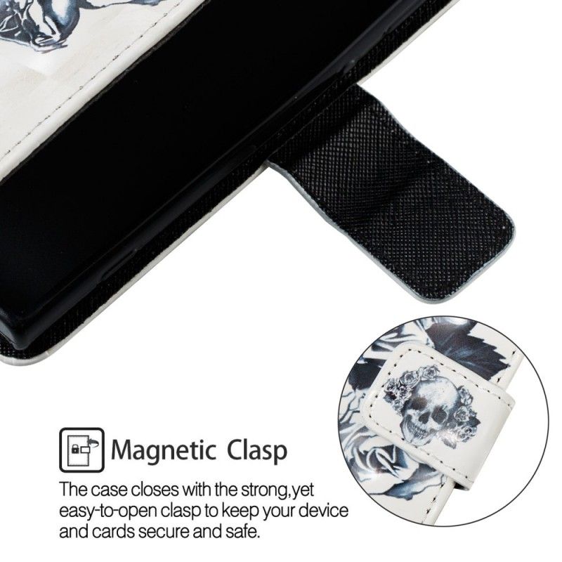 Flip Cover Læder Sony Xperia XA2 3D Blomsterskalle Beskyttelse