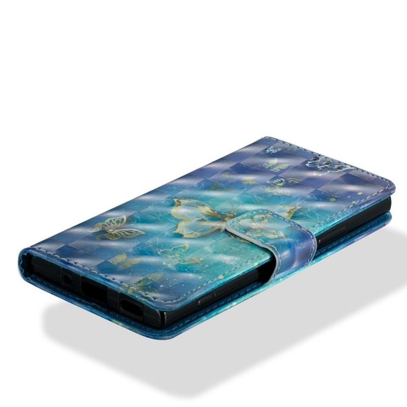 Flip Cover Sony Xperia XA2 Mobilcover 3D Gyldne Sommerfugle