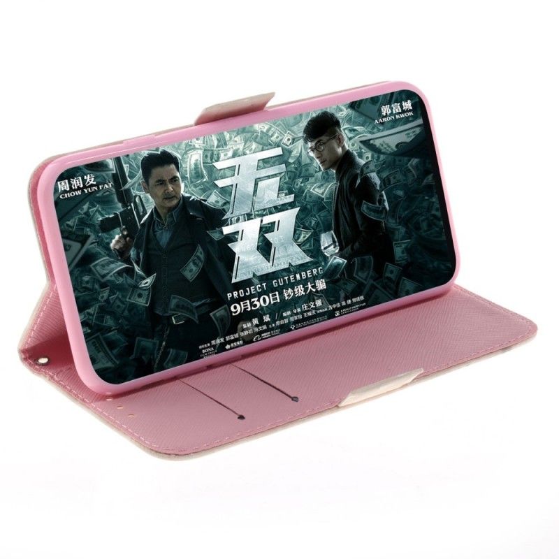 Flip Cover Læder Sony Xperia XZ3 Pandakærlighed Med Rem