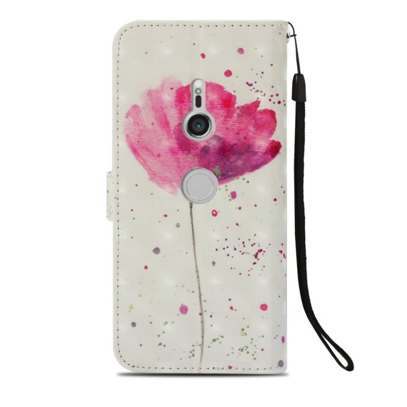 Flip Cover Sony Xperia XZ3 3D Akvarelvalmue