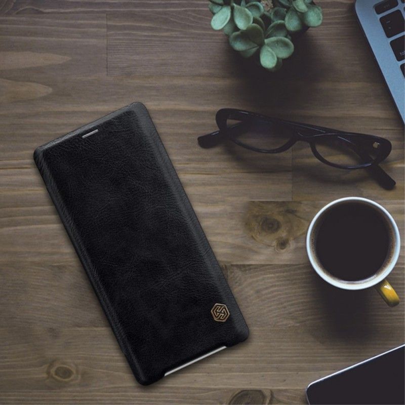 Læder Cover Sony Xperia XZ3 Rød Nillkin Qin-Serie