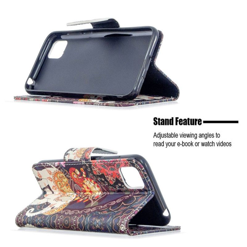 Flip Cover Læder for Huawei Y5p Etnisk Elefantmandala