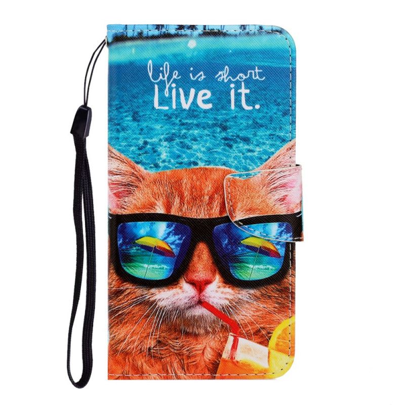 Flip Cover Læder for Huawei Y5p Kat Lever Det Med Rem