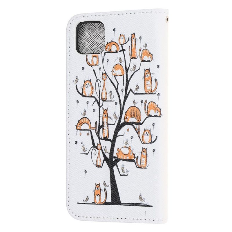 Flip Cover Læder Huawei Y5p Funky G-Streng Katte