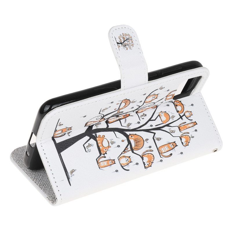 Flip Cover Læder Huawei Y5p Funky G-Streng Katte