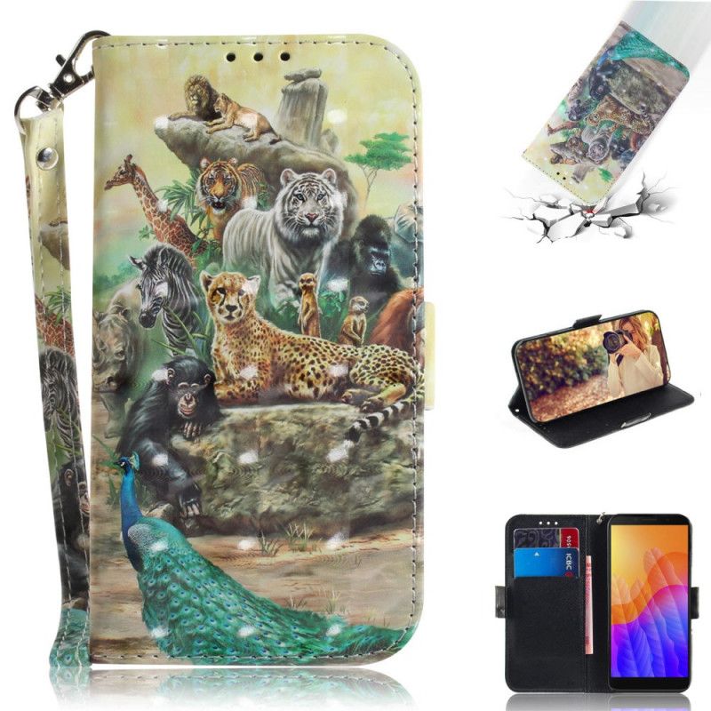 Flip Cover Læder Huawei Y5p G-Streng Safaridyr