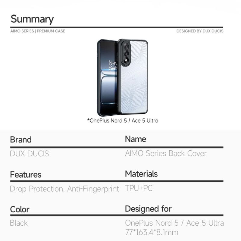 Cover Oneplus Nord 5 Aimo-serien Dux Ducis