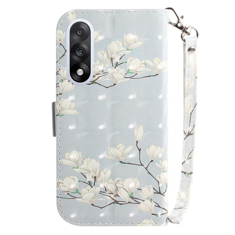 Flip Cover Oneplus Nord 5 Hvide Remmeblomster