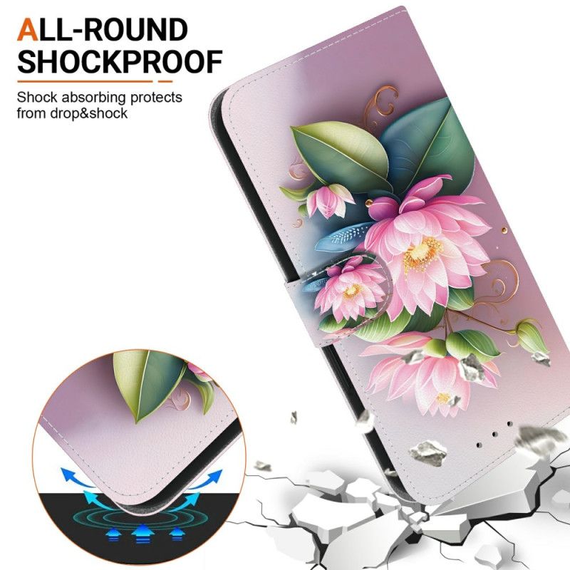 Flip Cover Oneplus Nord 5 Lotusmønster