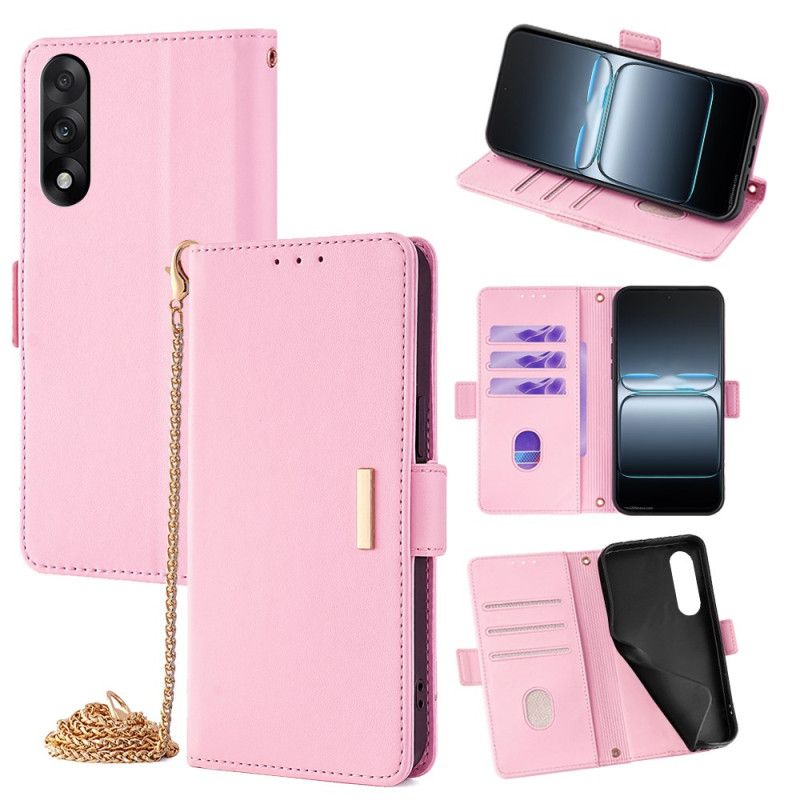 Flip Cover Til Oneplus Nord 5 Guldlås Og Snor