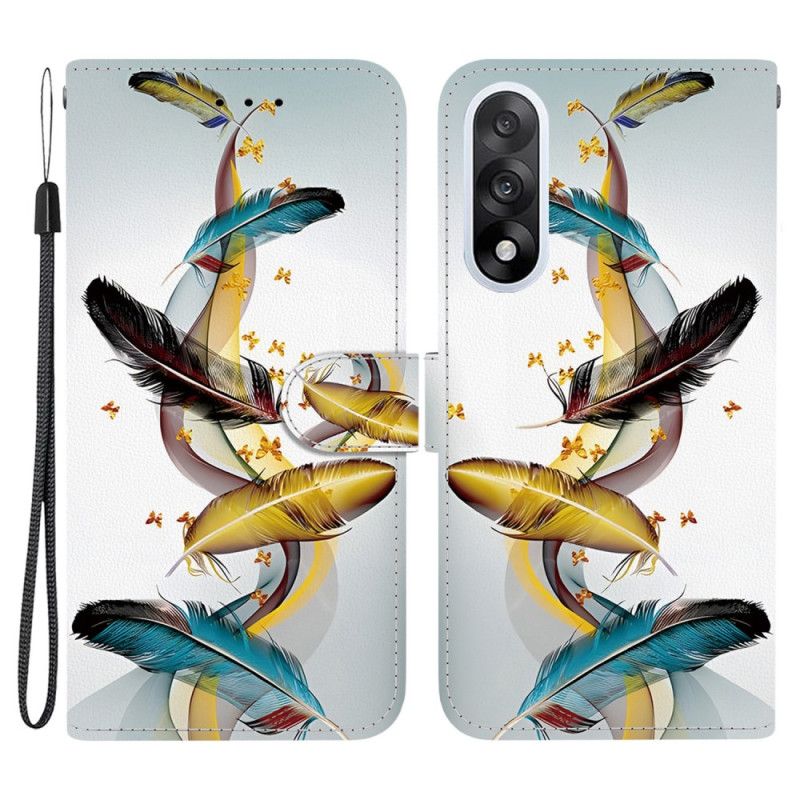 Læder Cover Oneplus Nord 5 Gyldne Fjer