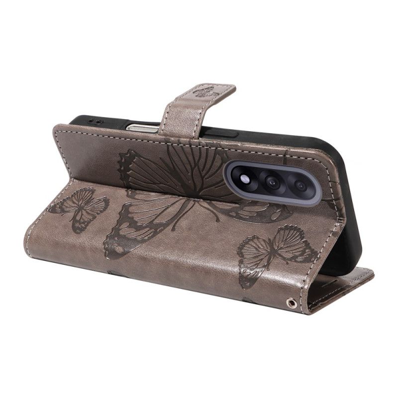 Læder Cover Oneplus Nord 5 Stor Sommerfugle