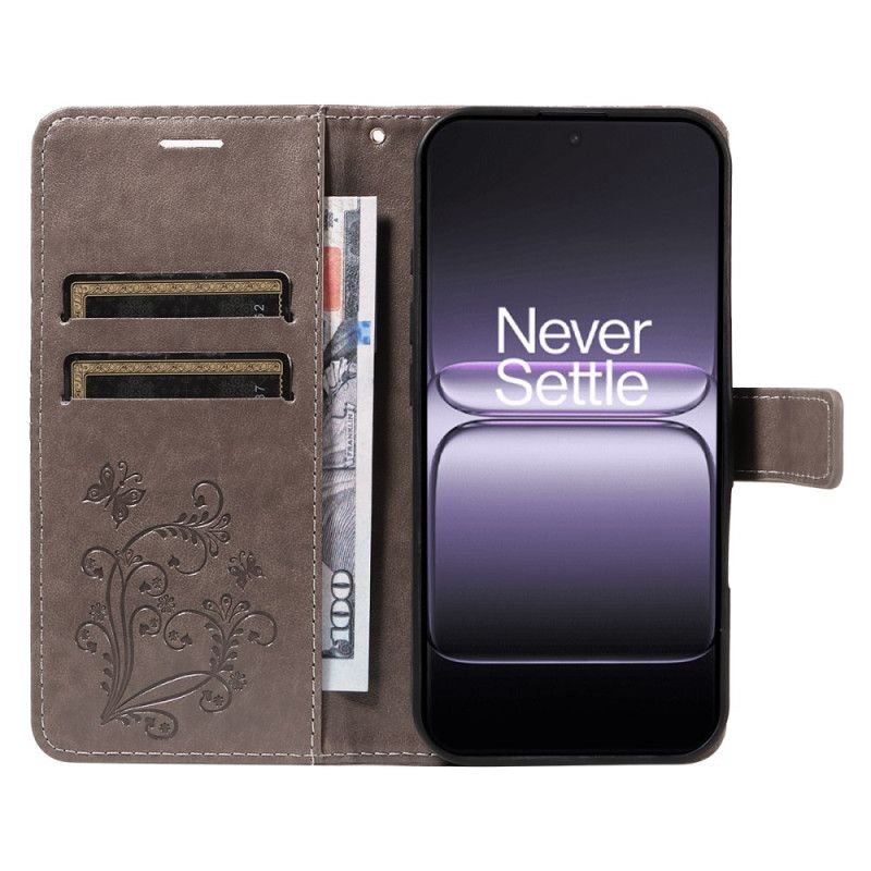 Læder Cover Oneplus Nord 5 Stor Sommerfugle
