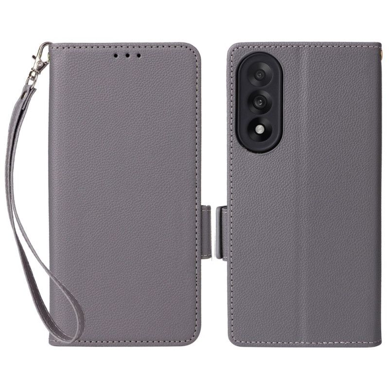 Læder Cover Oneplus Nord 5 Tekstureret Med Rem