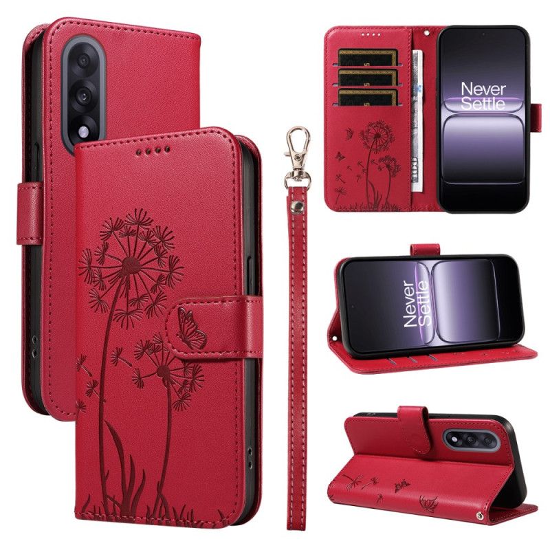 Læder Cover Oneplus Nord 5 Telefon Etui Mælkebøtter Med Stropper