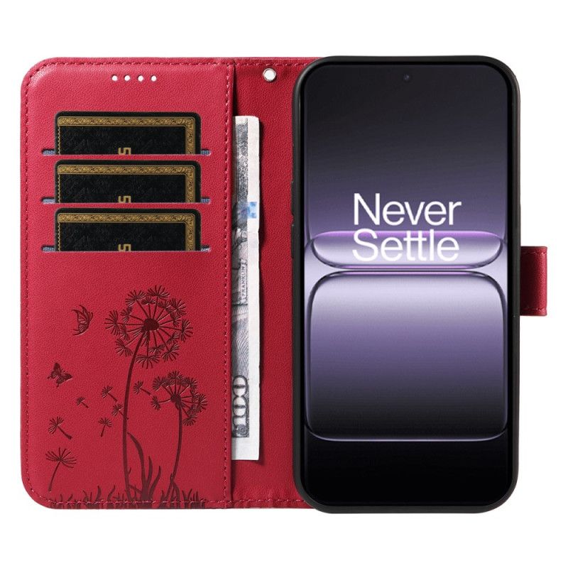 Læder Cover Oneplus Nord 5 Telefon Etui Mælkebøtter Med Stropper