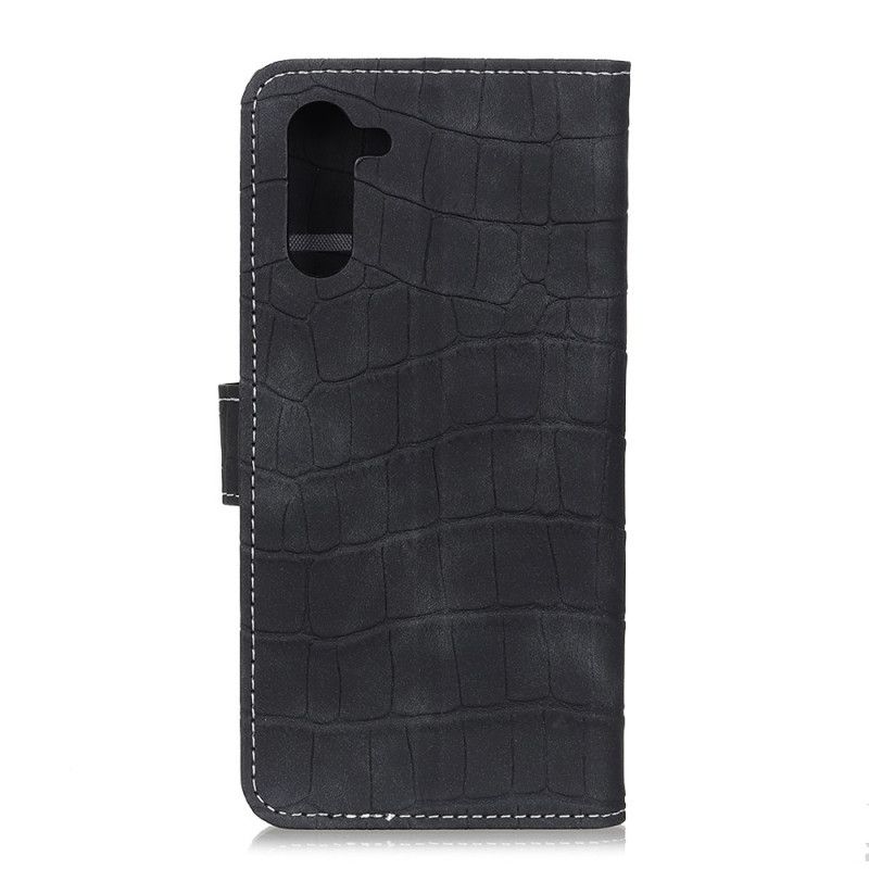 Flip Cover Læder for OnePlus Nord Sort Vintage Krokodillehudstil