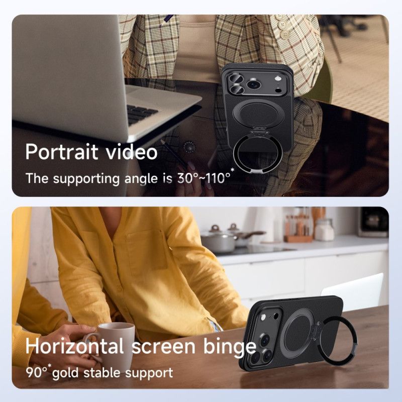 Cover iPhone 17 Magsafe Kompatibel Med Læder Med Stativ