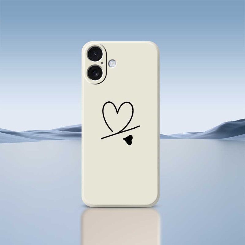 Cover iPhone 17 Telefon Etui Flydende Silikonehjerte