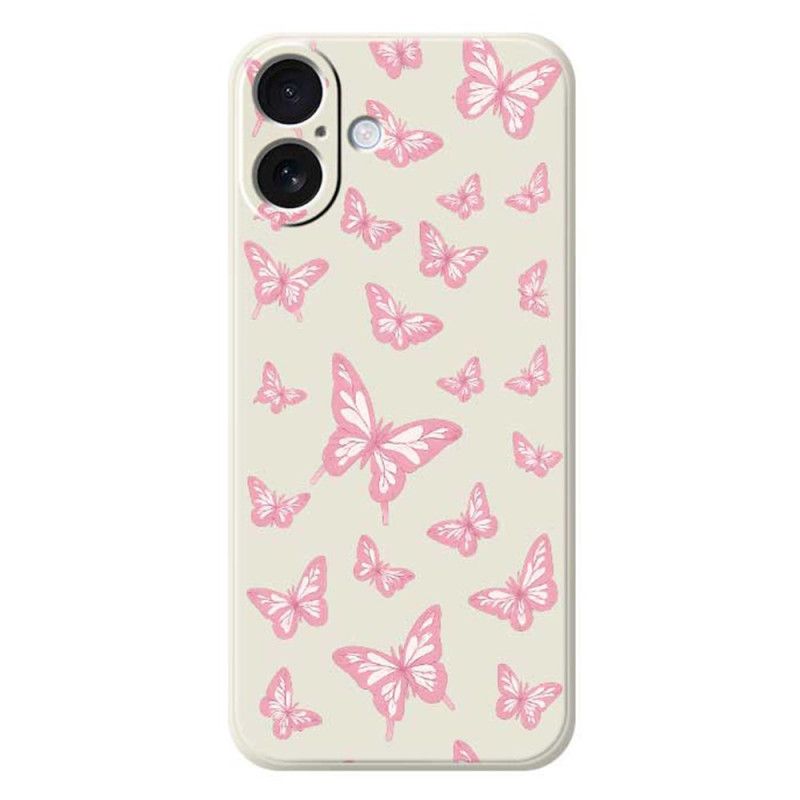 Cover iPhone 17 Telefon Etui Flydende Silikonesommerfugle