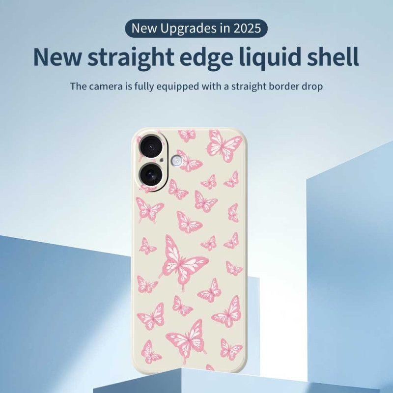 Cover iPhone 17 Telefon Etui Flydende Silikonesommerfugle