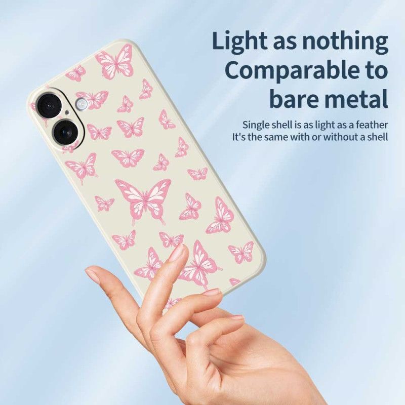 Cover iPhone 17 Telefon Etui Flydende Silikonesommerfugle