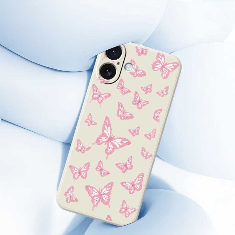 Cover iPhone 17 Telefon Etui Flydende Silikonesommerfugle