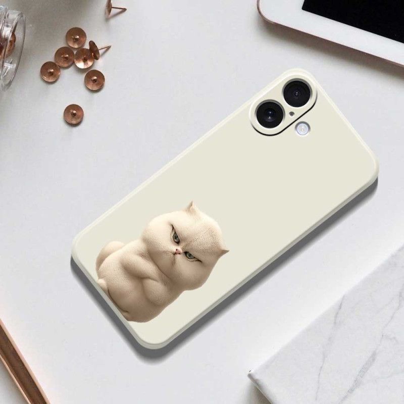 Cover Til iPhone 17 Flydende Silikone Angry Cat