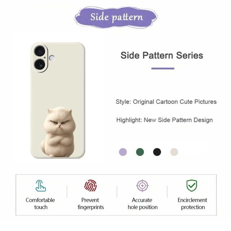 Cover Til iPhone 17 Flydende Silikone Angry Cat