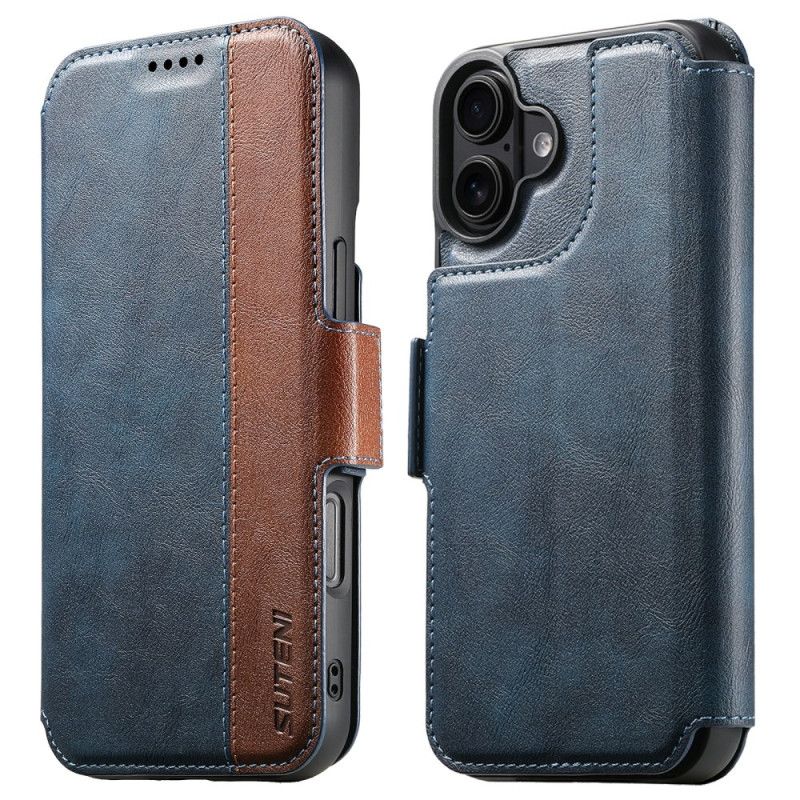 Flip Cover iPhone 17 Magsafe Tofarvet Tekstureret Læder