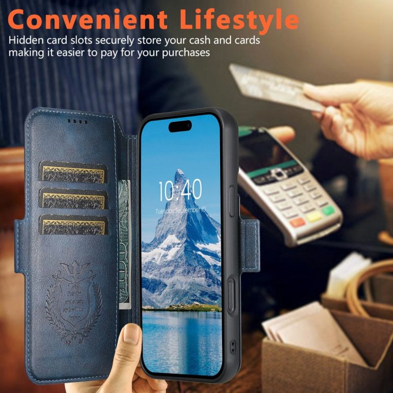 Flip Cover iPhone 17 Magsafe Tofarvet Tekstureret Læder