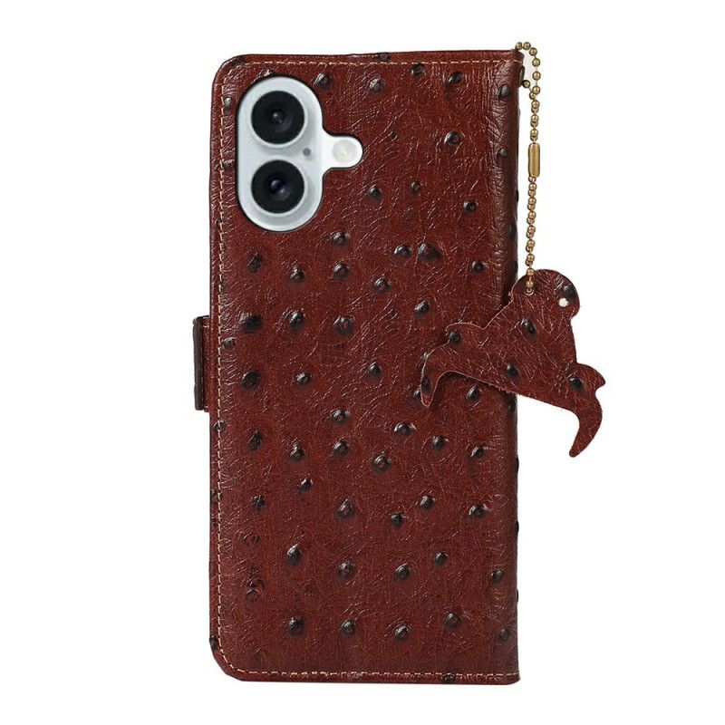 Flip Cover iPhone 17 Rfid-blokerende Læder Med Strudstekstur