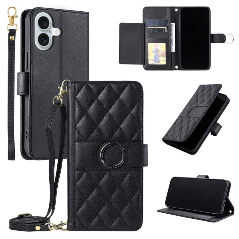 Flip Cover Til iPhone 17 Premium Design Med Snor Og Skulderrem